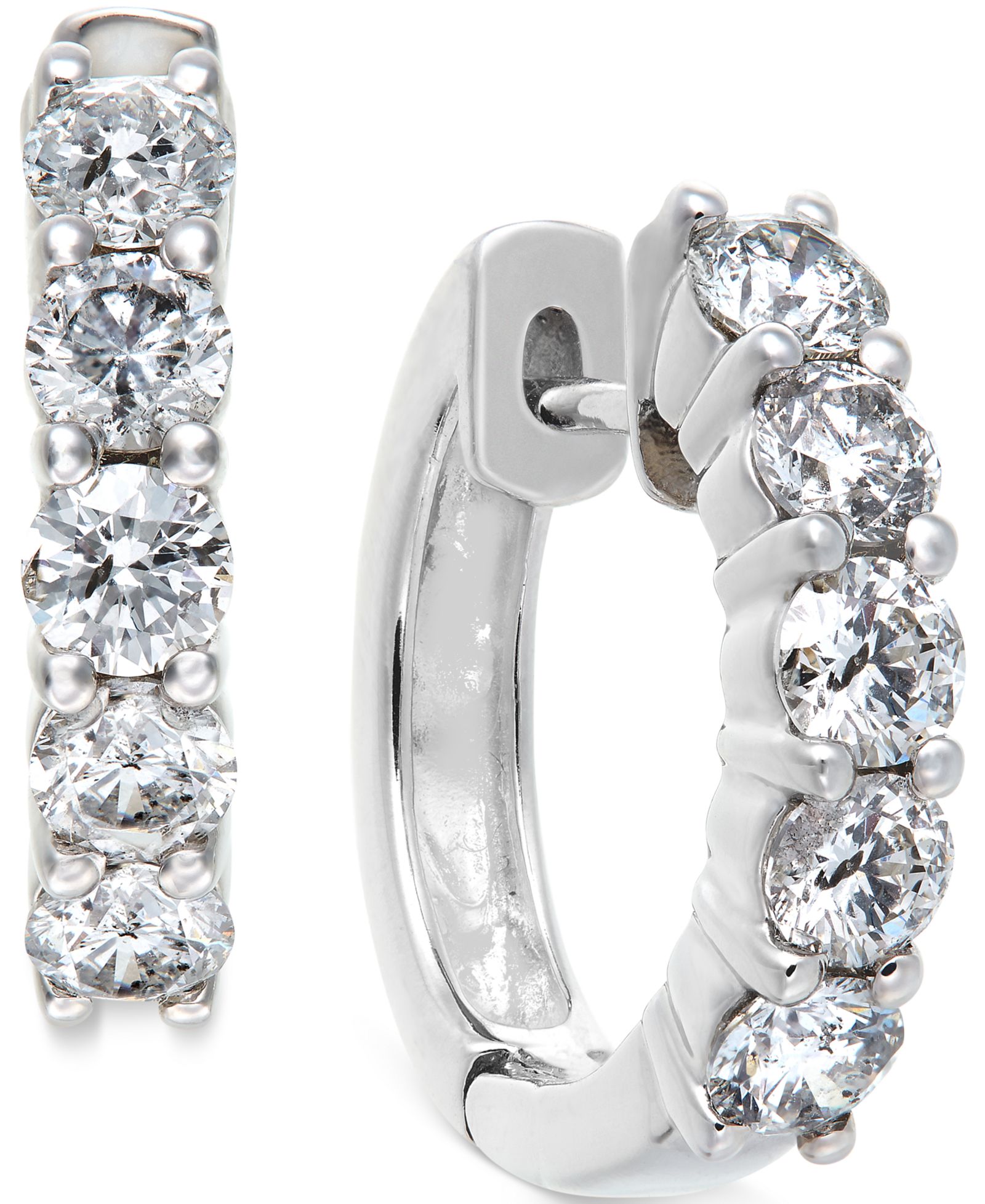 Серьги-кольца Diamond 14k White Gold (1-1/2 ct. t.w.)