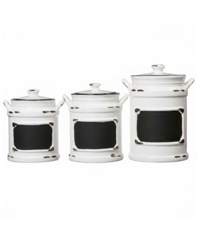 Jay Imports Vintage Black Canister, Set of 3