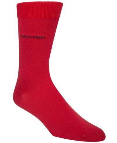 Calvin Klein Men's Socks, Giza Cotton Flat Knit Crew
