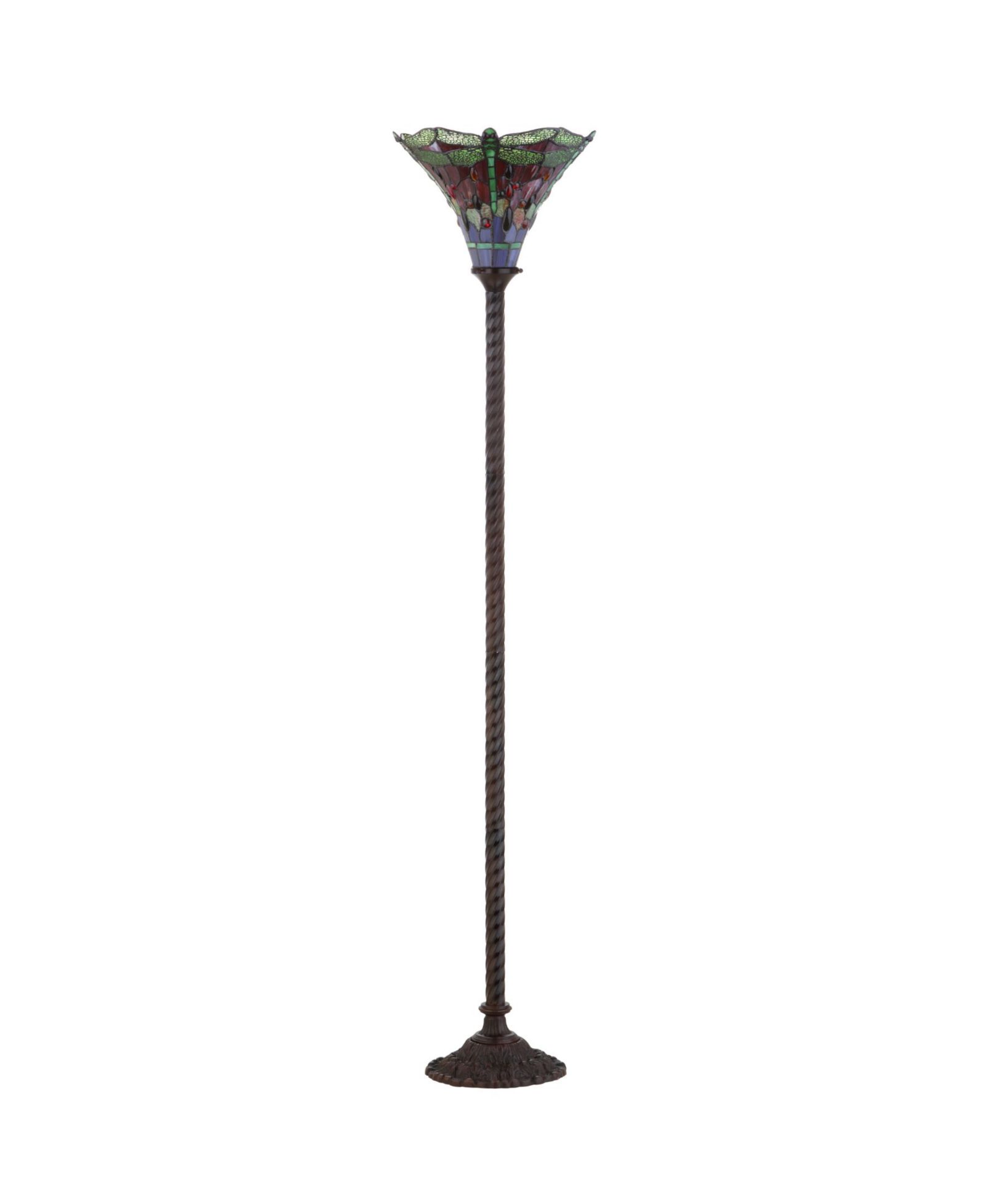 JONATHAN Y Dragonfly Tiffany-Torchiere Floor Lamp