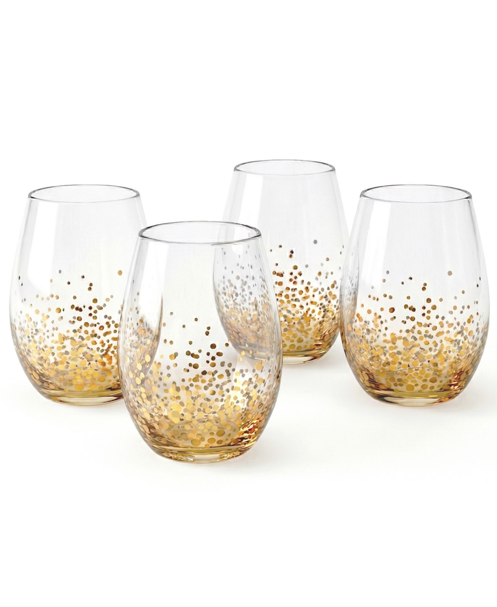 Jay Imports Gold Luster Stemless Glasses, Set of 4