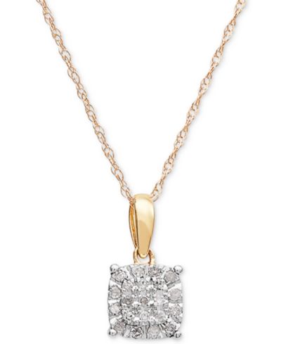 Подвеска Diamond Cluster 18" in 10k Gold (1/10 ct. t.w.)