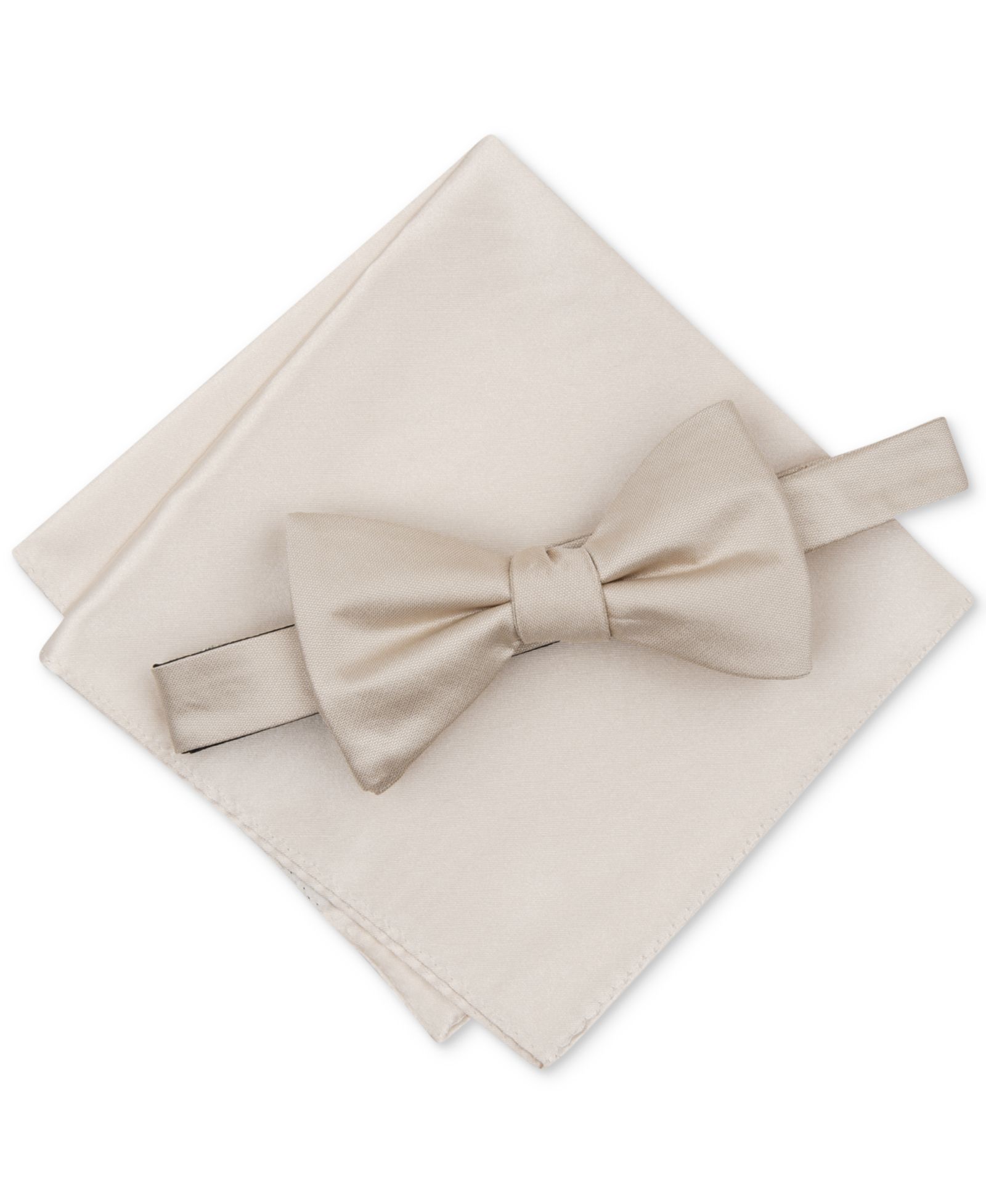Alfani Men's Solid Textured Pre-Tied Bow Tie & Solid Textured Pocket Square Set, Created for Macy's