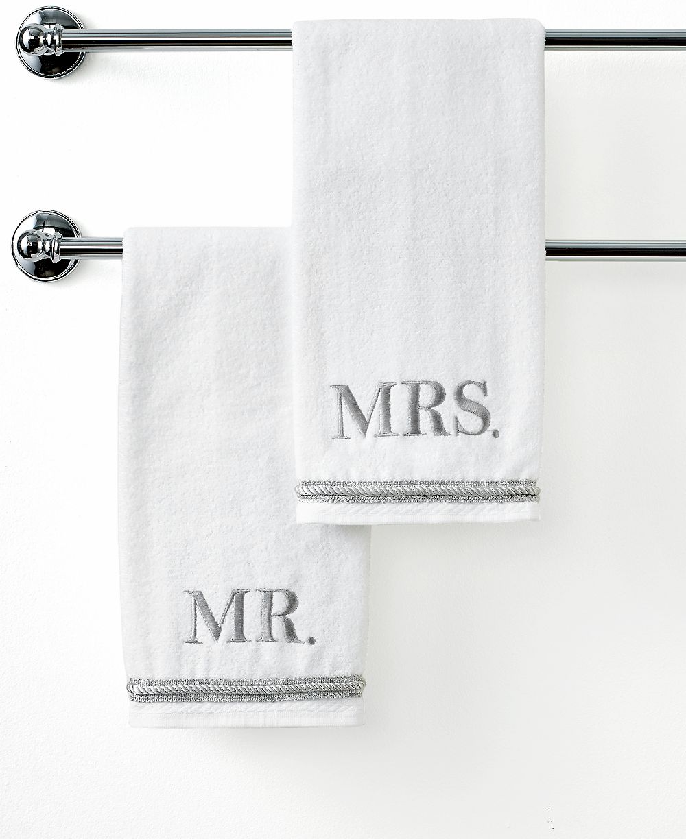 Avanti хлопковое полотенце для рук с вышивкой Mr. & Mrs., 16" x 30"