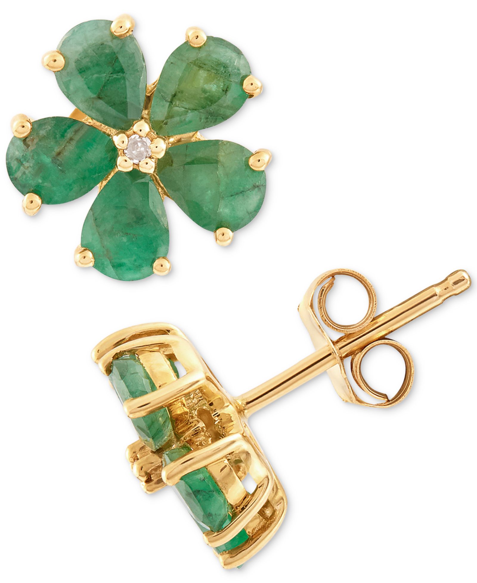 Sapphire (1-3/4 ct. t.w.) & Diamond Accent Stud Earrings in 14k Gold (Also Available In Emerald & Ruby)