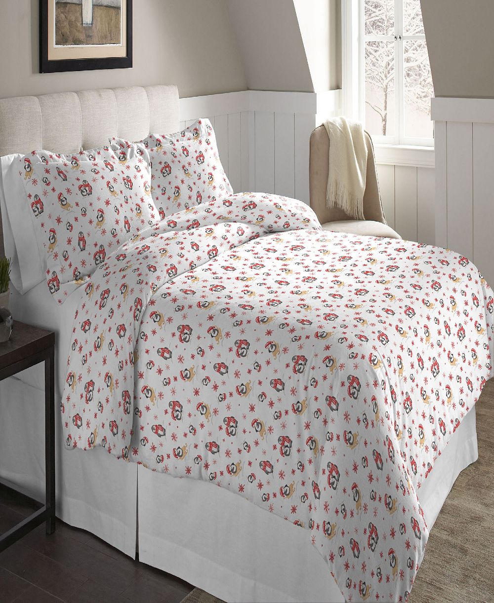 Комплект пододеяльников Pointehaven Penquin Superior Weight Cotton Flannel, Full/Queen
