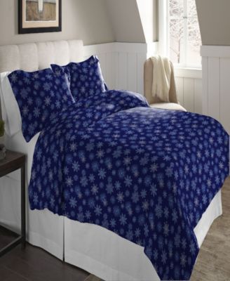 Комплект пододеяльник и наволочка Pointehaven Snowflake Cotton Flannel King/California King