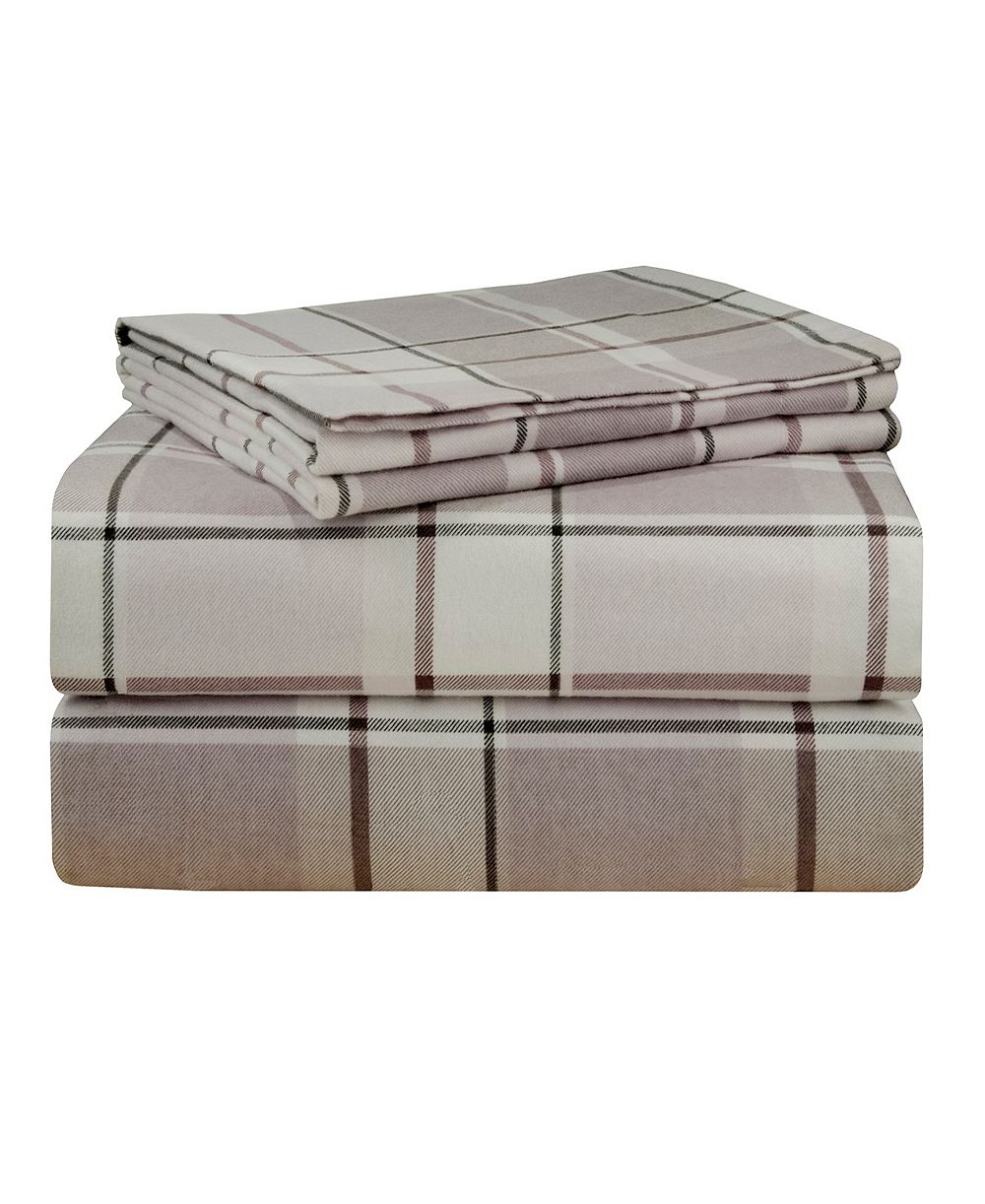 Pointehaven Комплект фланелевых простыней Jensen Plaid, California King