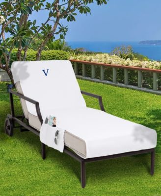 Linum Home Personalized 100% Turkish Cotton Chaise Lounge Cover с боковыми карманами