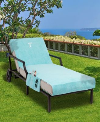 Linum Home Персонализированная накидка на шезлонг из 100% турецкого хлопка Standard Size с боковыми карманами