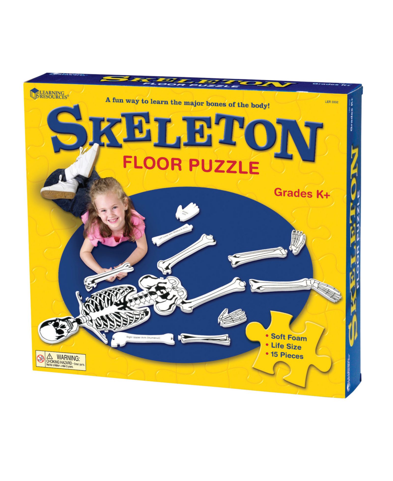 Learning Resources Skeleton Double-Sided Puzzle, 15 Pieces, Ages 3+