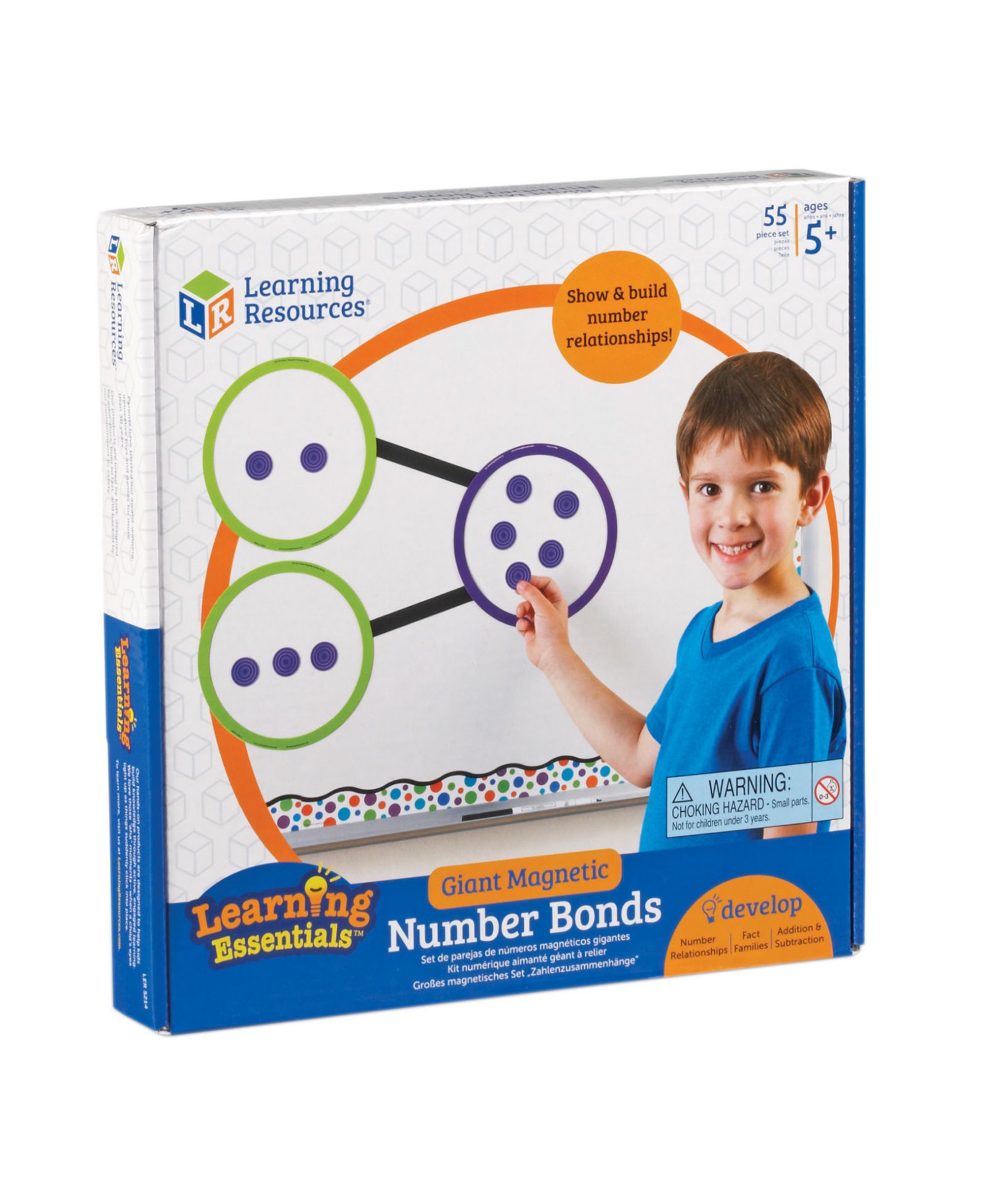 Learning Resources Гигантские магнитные числовые связи, 55 предметов