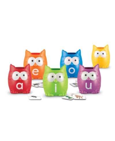 Learning Resources Vowel Owls Long and Short Vowels 100-Piece Set, Ages 5+
