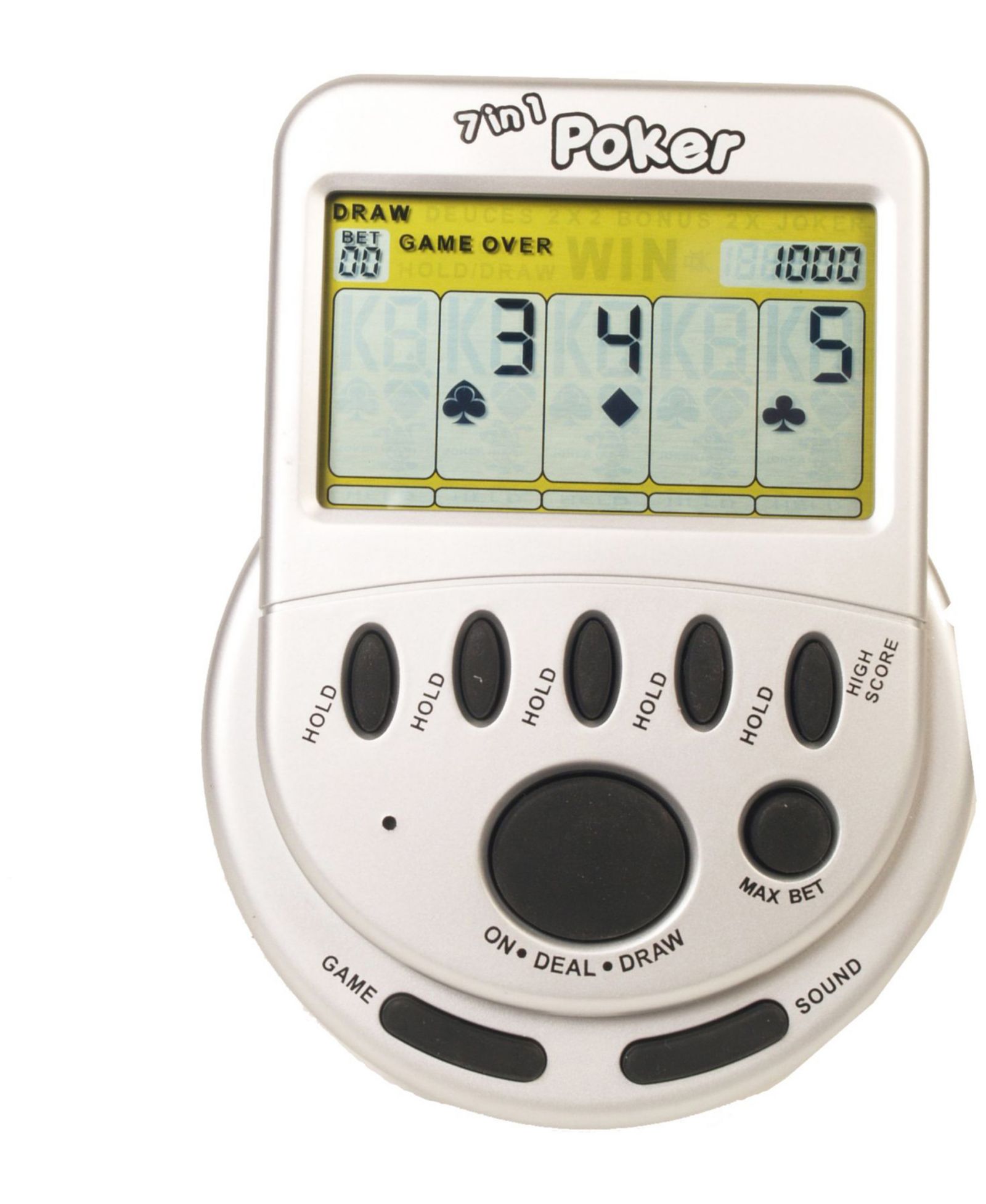 Классическая портативная игра Classic Mega Screen 7 in 1 Poker Handheld Game