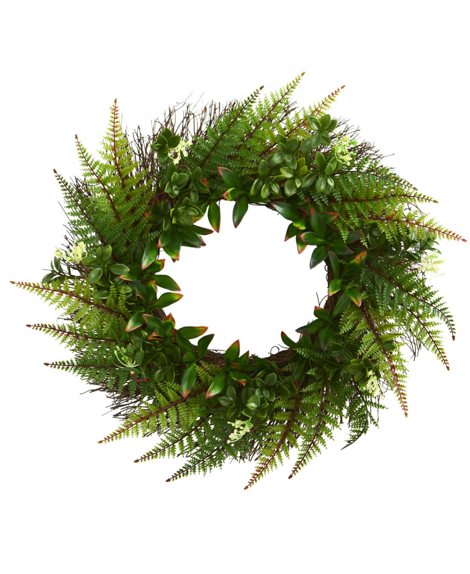 Декоративный венок Nearly Natural 23" Assorted Fern