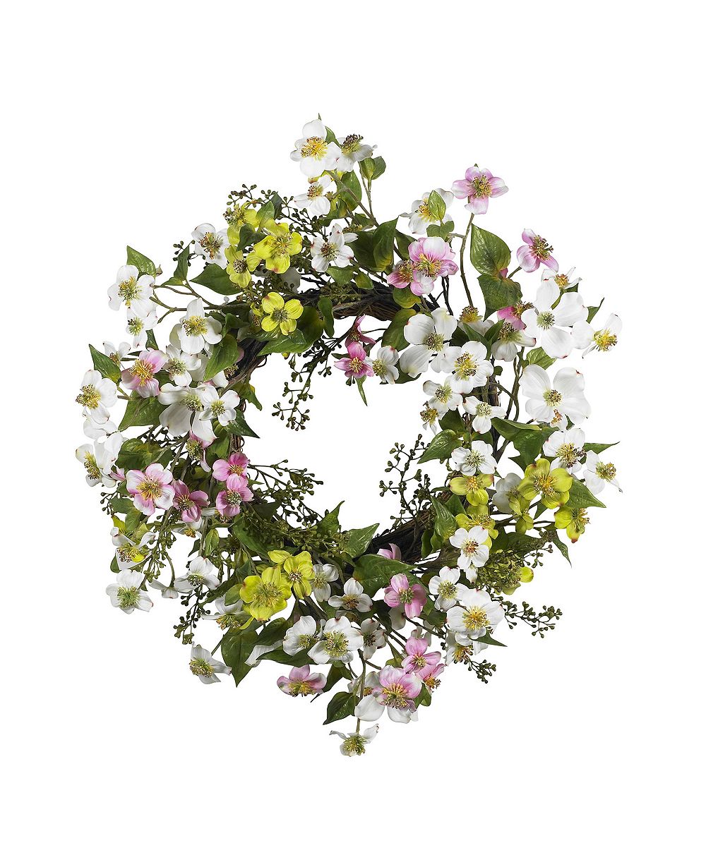 Nearly Natural Венок из дикой камелии 20"