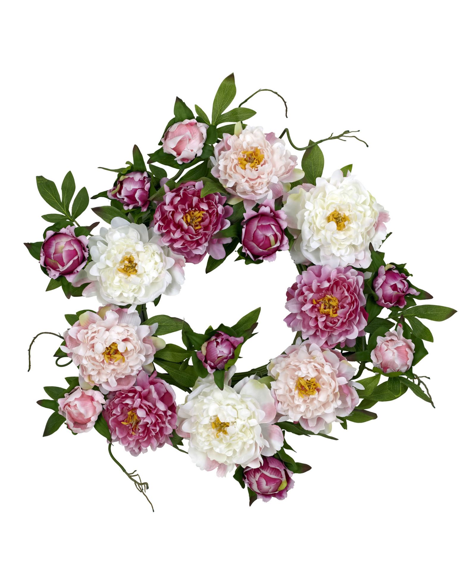 Nearly Natural венок из пионов, 22"