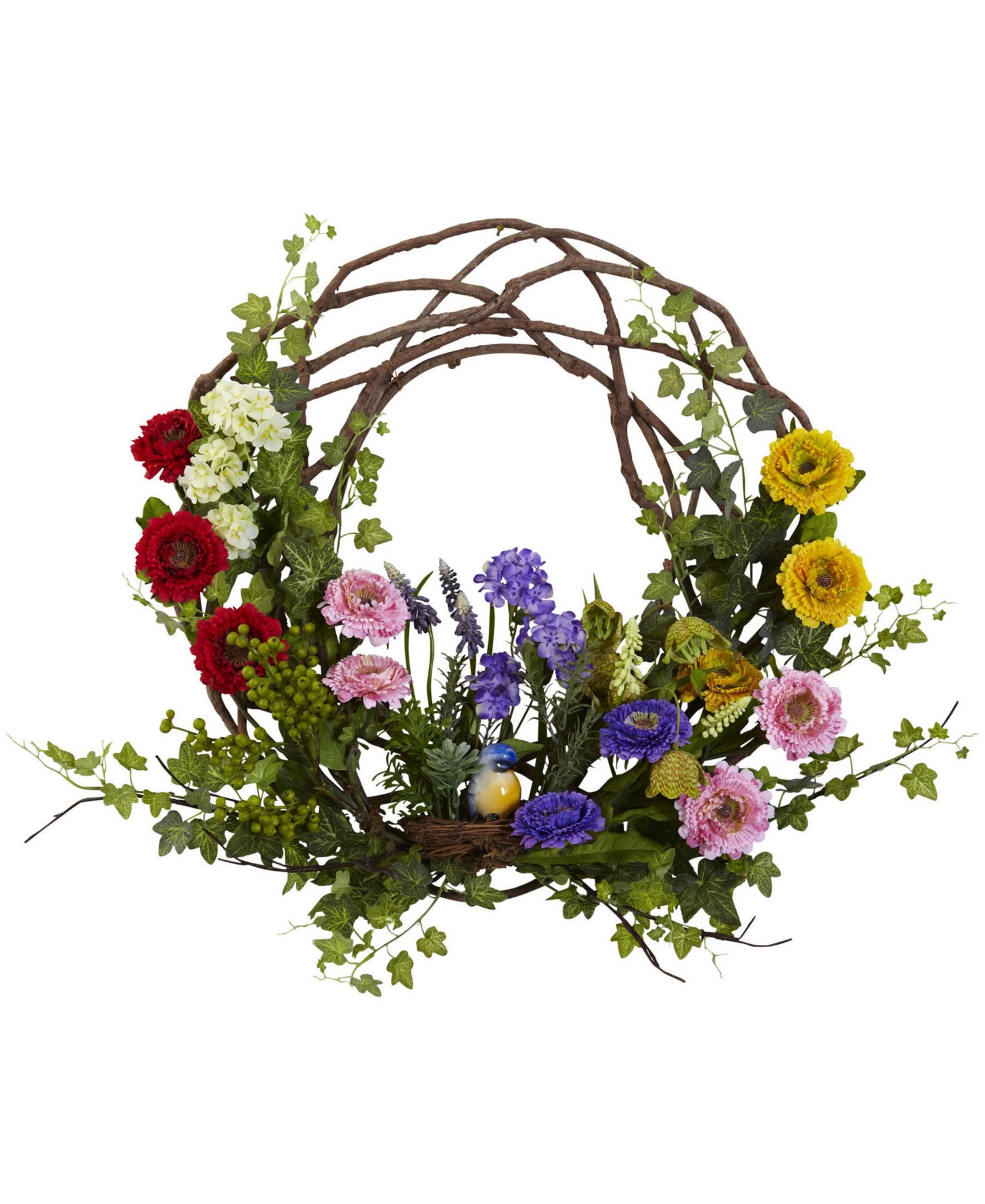 Nearly Natural цветочный венок Spring Floral, 22"
