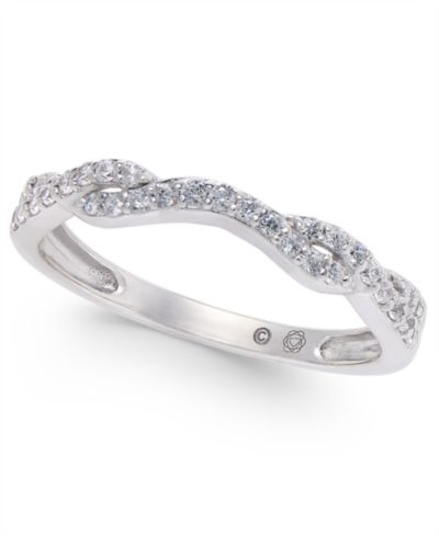 Кольцо Diamond Twist Band (1/5 ct. t.w) из белого золота 14k