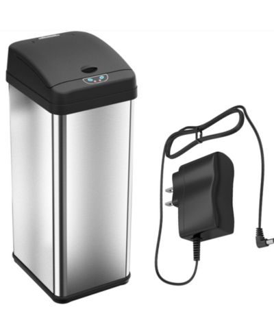 Мусорное ведро iTouchless 50 Liter / 13 Gallon / Stainless Steel Sensor с фильтром AbsorbX
