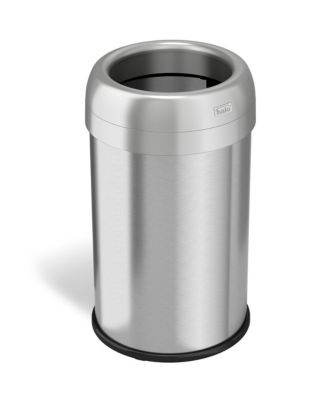 halo Round Stainless Steel Open Top Kitchen Trash Can with Dual AbsorbX Odor Filters