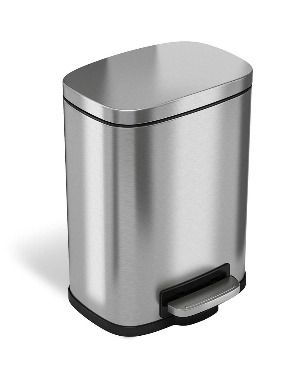 halo SoftStep Stainless Steel Trash Can with Odor Filter