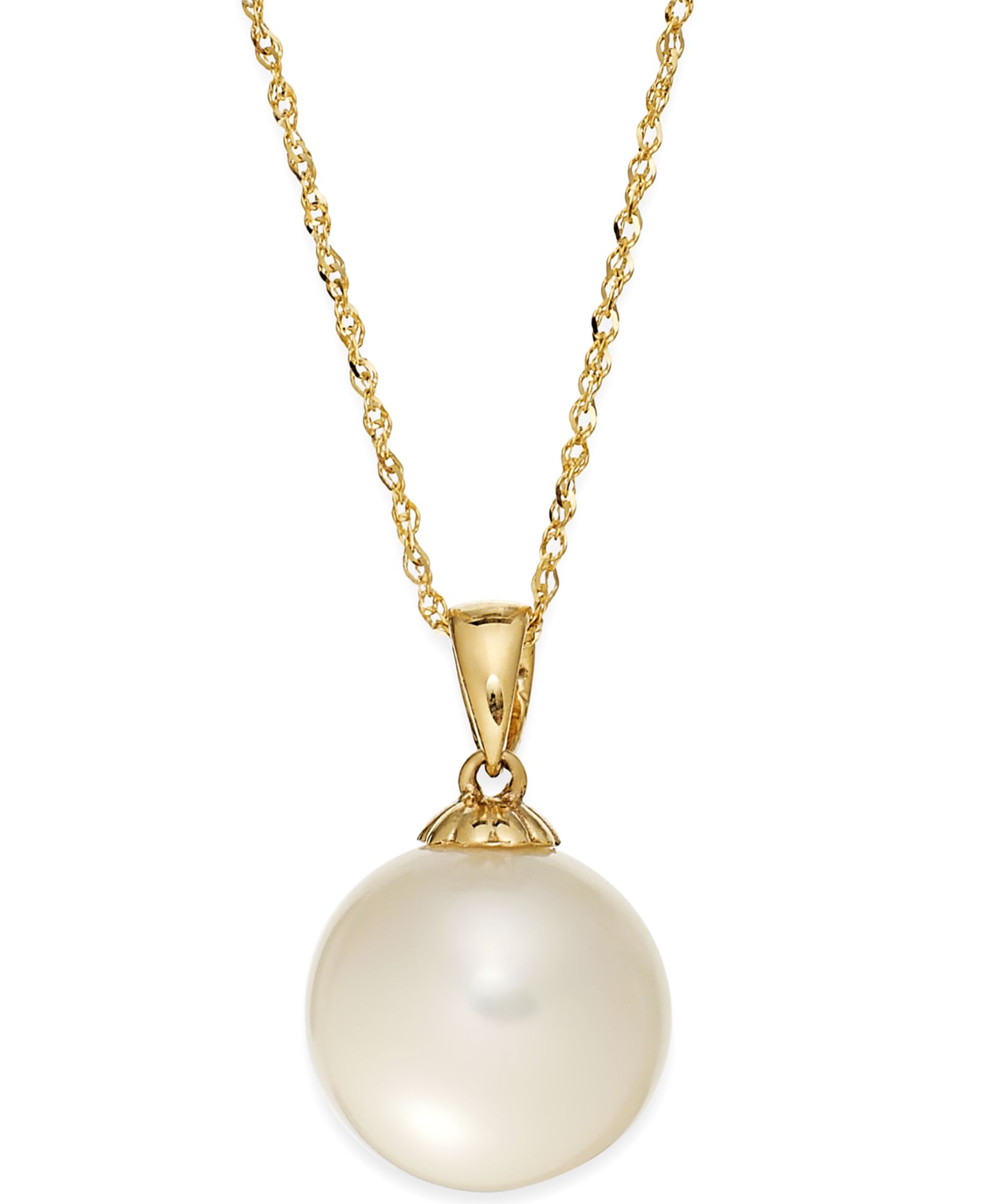 Ожерелье с жемчугом, 14k Gold, культивированный речной жемчуг (11mm)