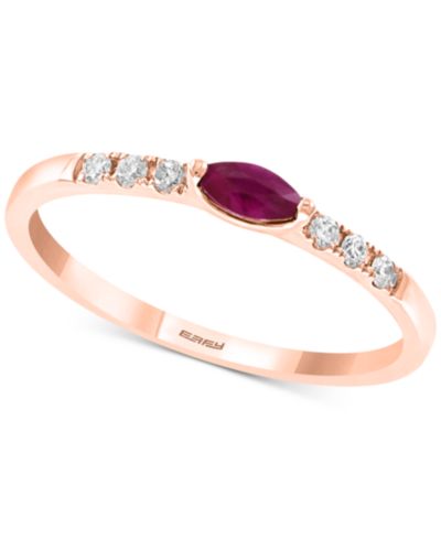 EFFY® Ruby (1/6 ct. t.w.) and Diamond (1/10 ct. t.w.) Ring в 14k Rose Gold