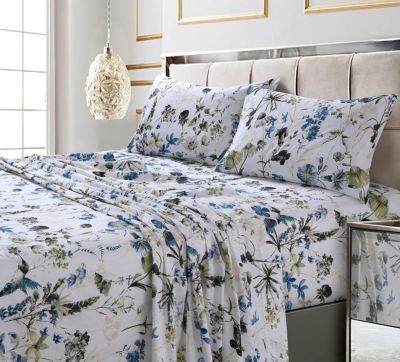 Комплект простыней Amalfi Printed 300 TC Cotton Sateen Cal King с глубокими карманами