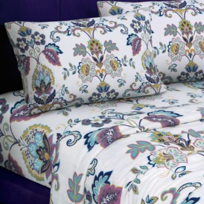 Tribeca Living Abstract Paisley Printed Extra Deep Pocket Flannel Sheet Set, California King