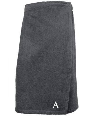 Linum Home 100% Turkish Cotton Terry Personalized Women's Bath Wrap - Dark Grey