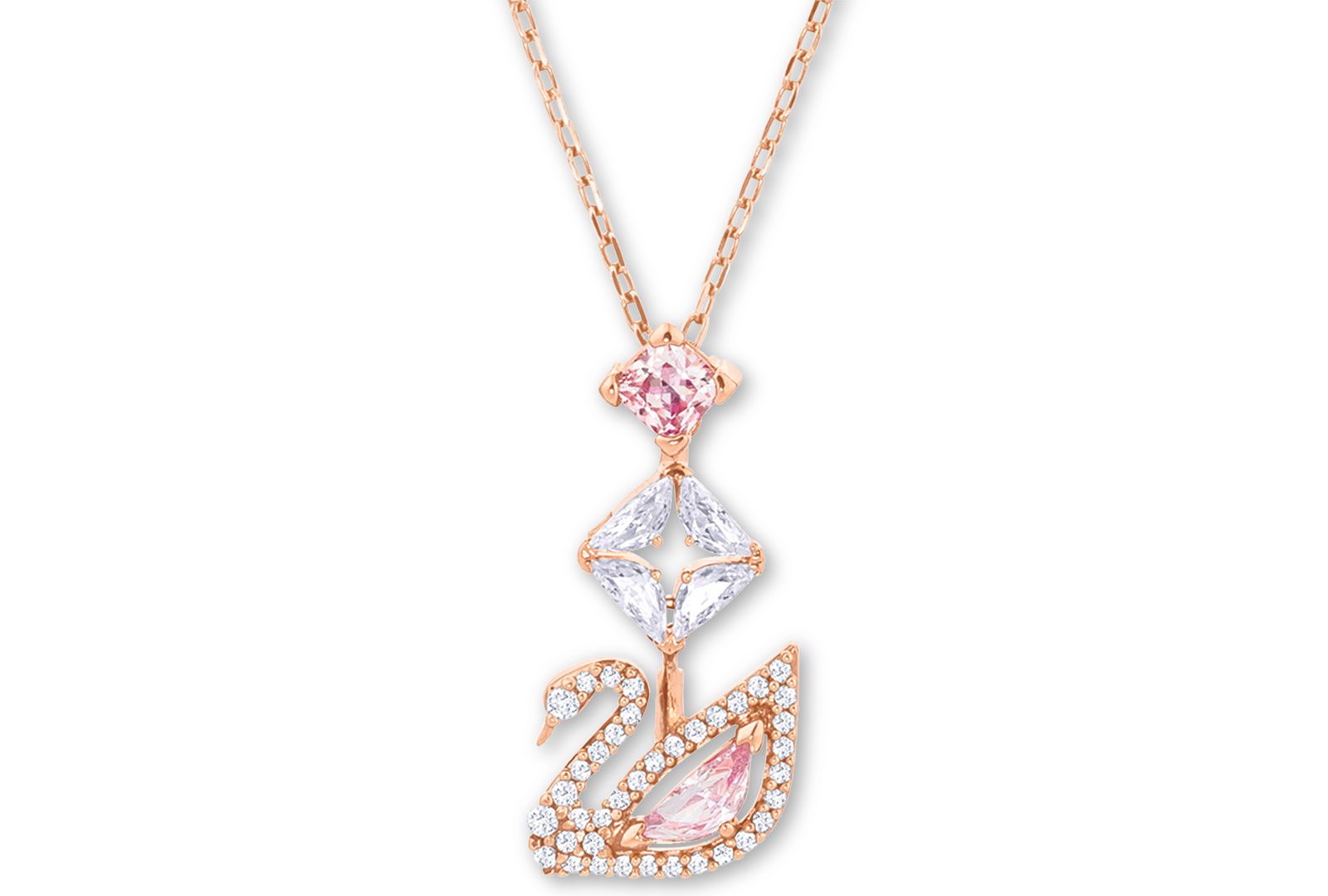 Swarovski Rose Gold-Tone Crystal Iconic Swan Pendant Necklace, 14-7/8" + 2" extender