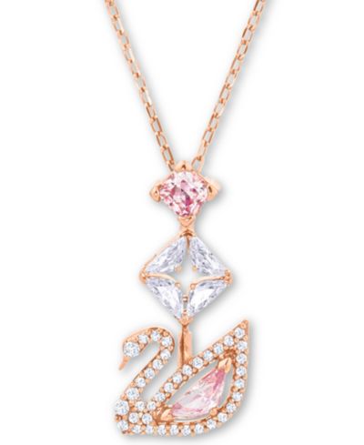 Подвеска Swarovski Rose Gold-Tone Crystal Iconic Swan