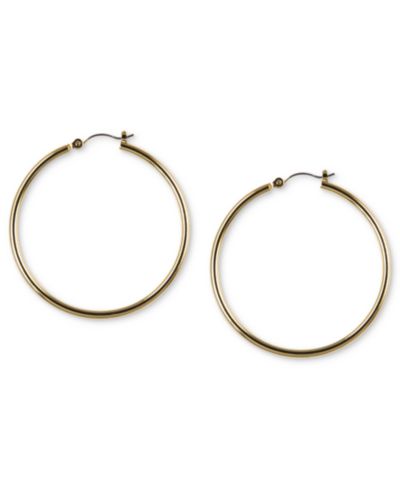 Nine West золотистые серьги-кольца, 2"