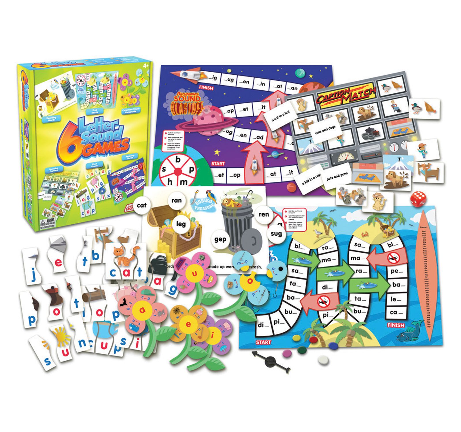 Junior Learning набор из 6 различных развивающих игр на звуки букв