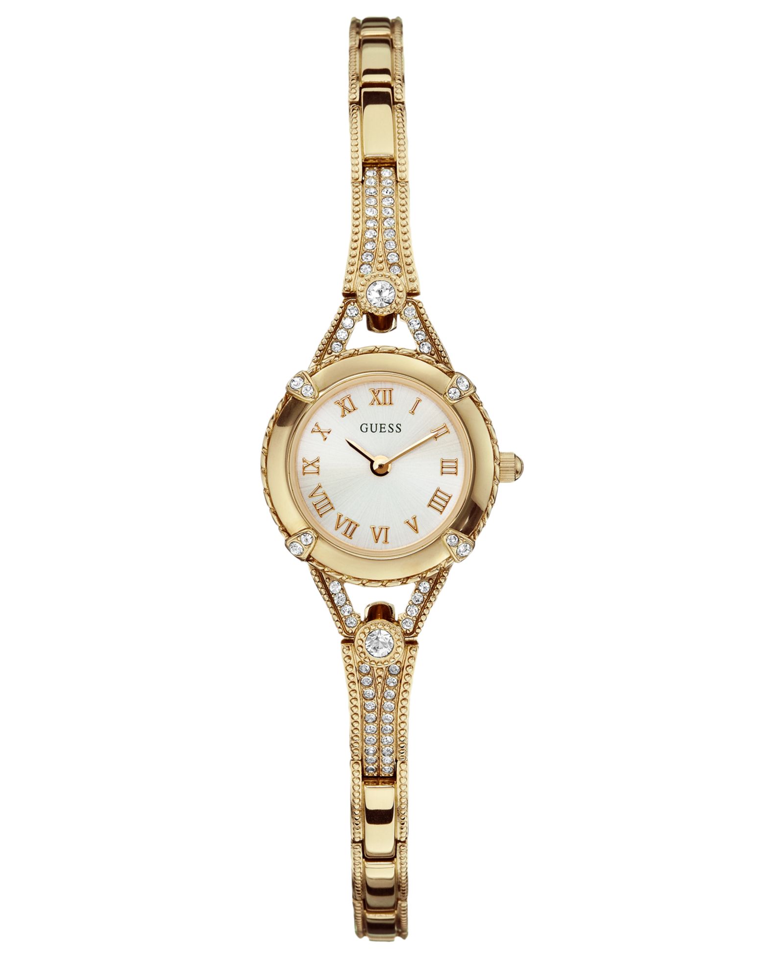 Женские золотистые часы GUESS с браслетом 22mm U0135L2