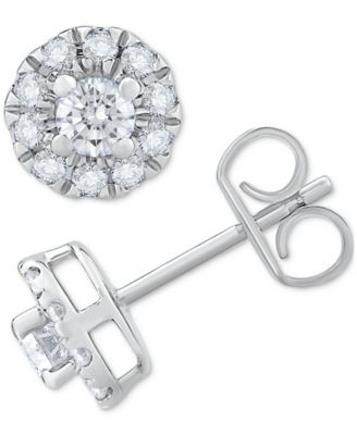 Серьги Diamond Round Halo Stud (1/2 ct. t.w.) в 14k White Gold или 14k Gold