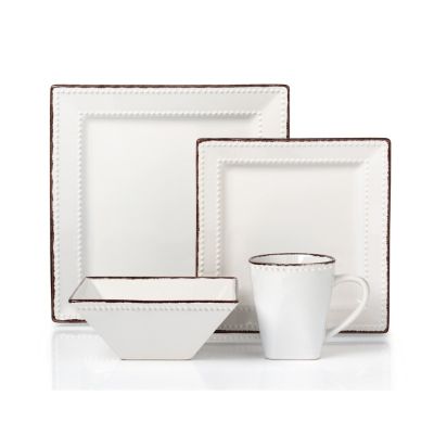 Lorren Home Trends Beaded 16 Pc. Dinnerware Set, Service for 4