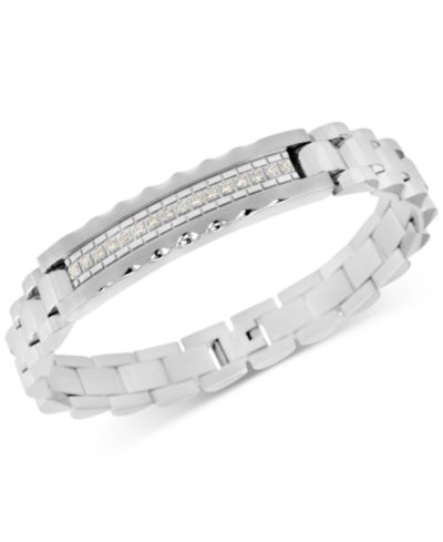 Men's Diamond (1/5 ct. t.w.) ID Bracelet in Stainless Steel