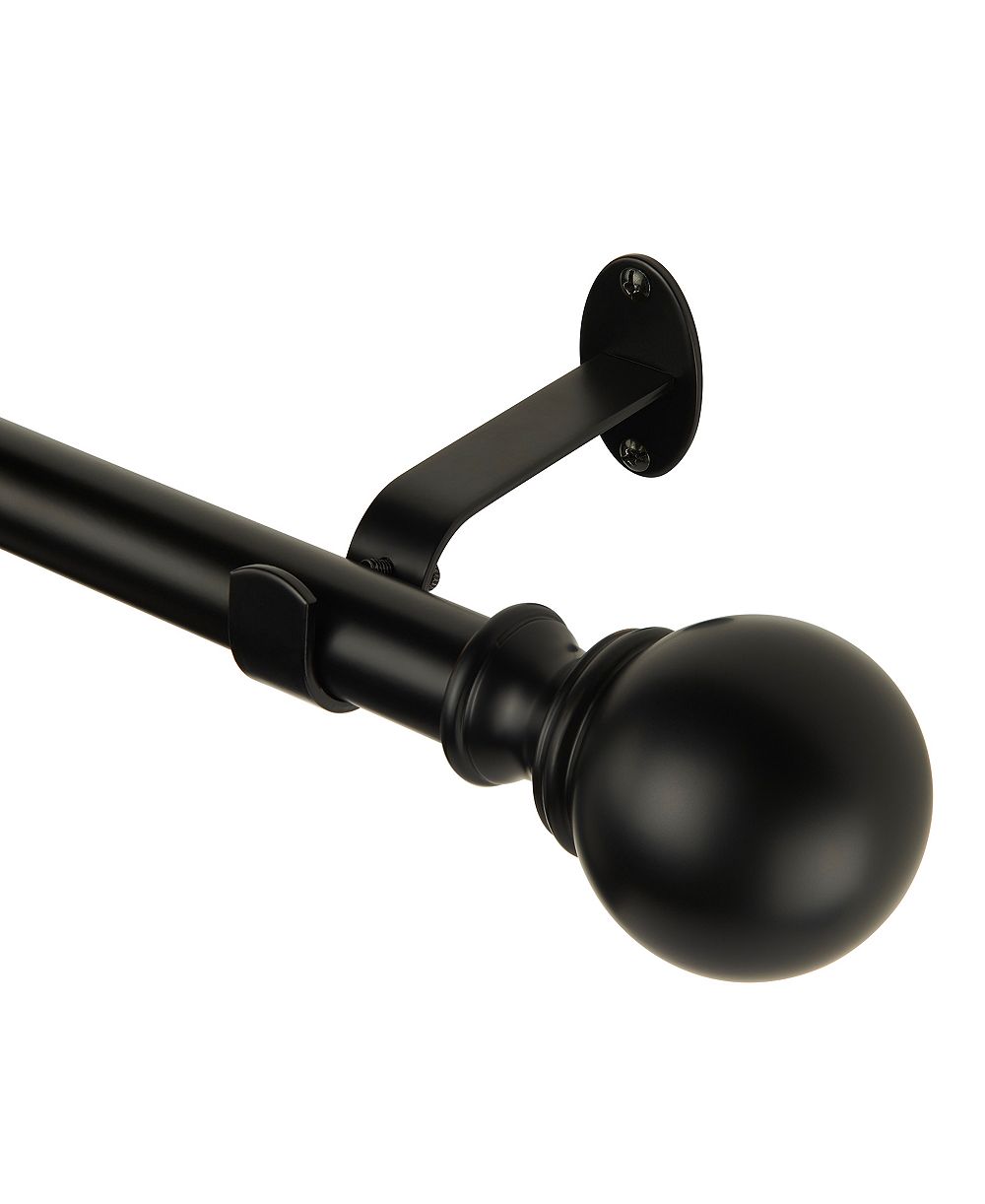 Elrene Home Fashions Cordelia 1" Diameter Adjustable Curtain Rod Set with Globe Ball Finials