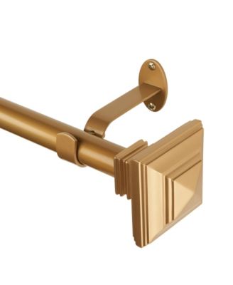 Elrene Home Fashions Florence 1" Diameter Adjustable Curtain Rod Set с Decorative Square Finials