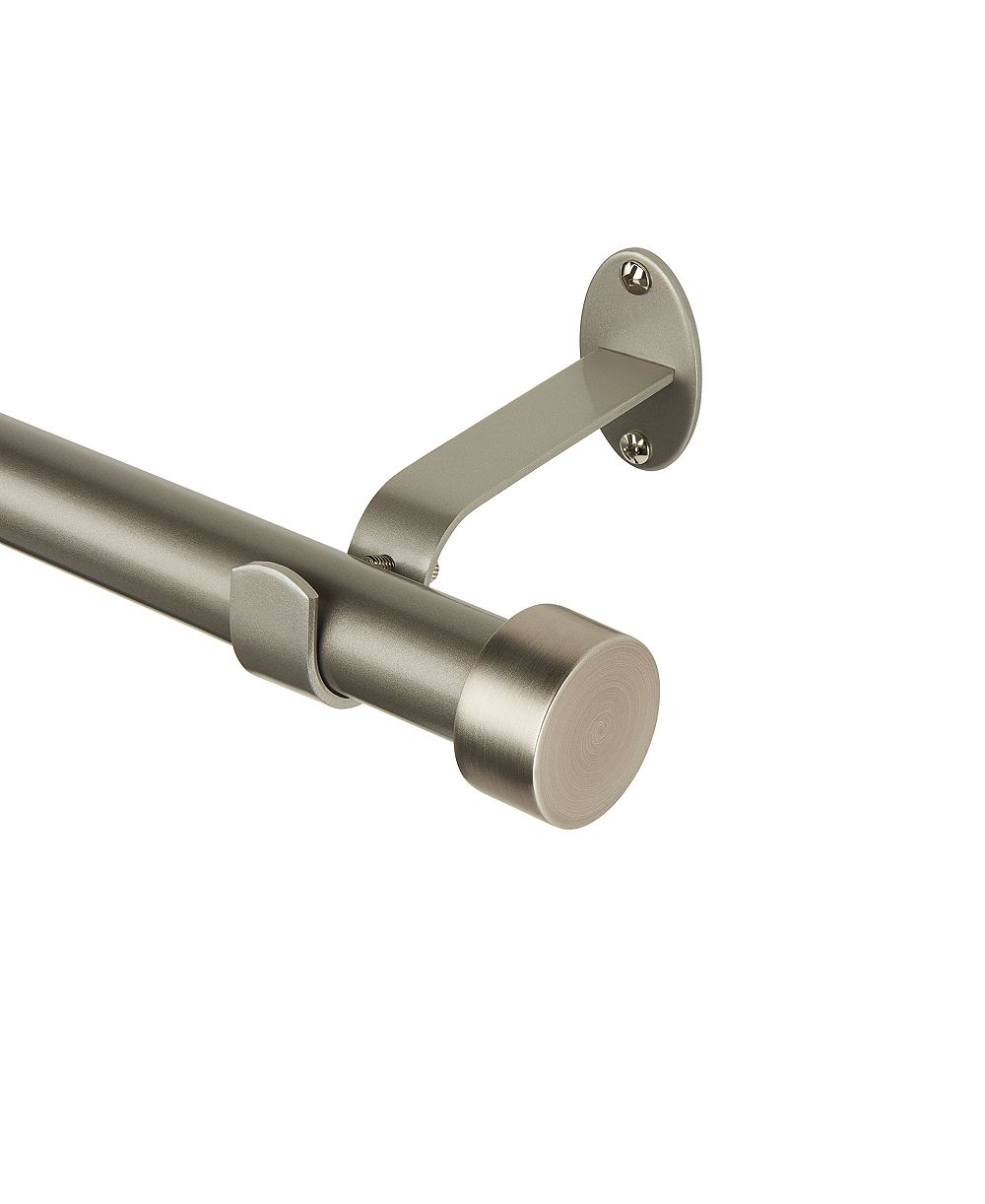 Elrene Home Fashions Serena 1" Diameter Adjustable Curtain Rod Set with Contemporary Cap Finials