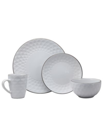 Elama Medici Pearl 16 Pc. Dinnerware Set, Service for 4