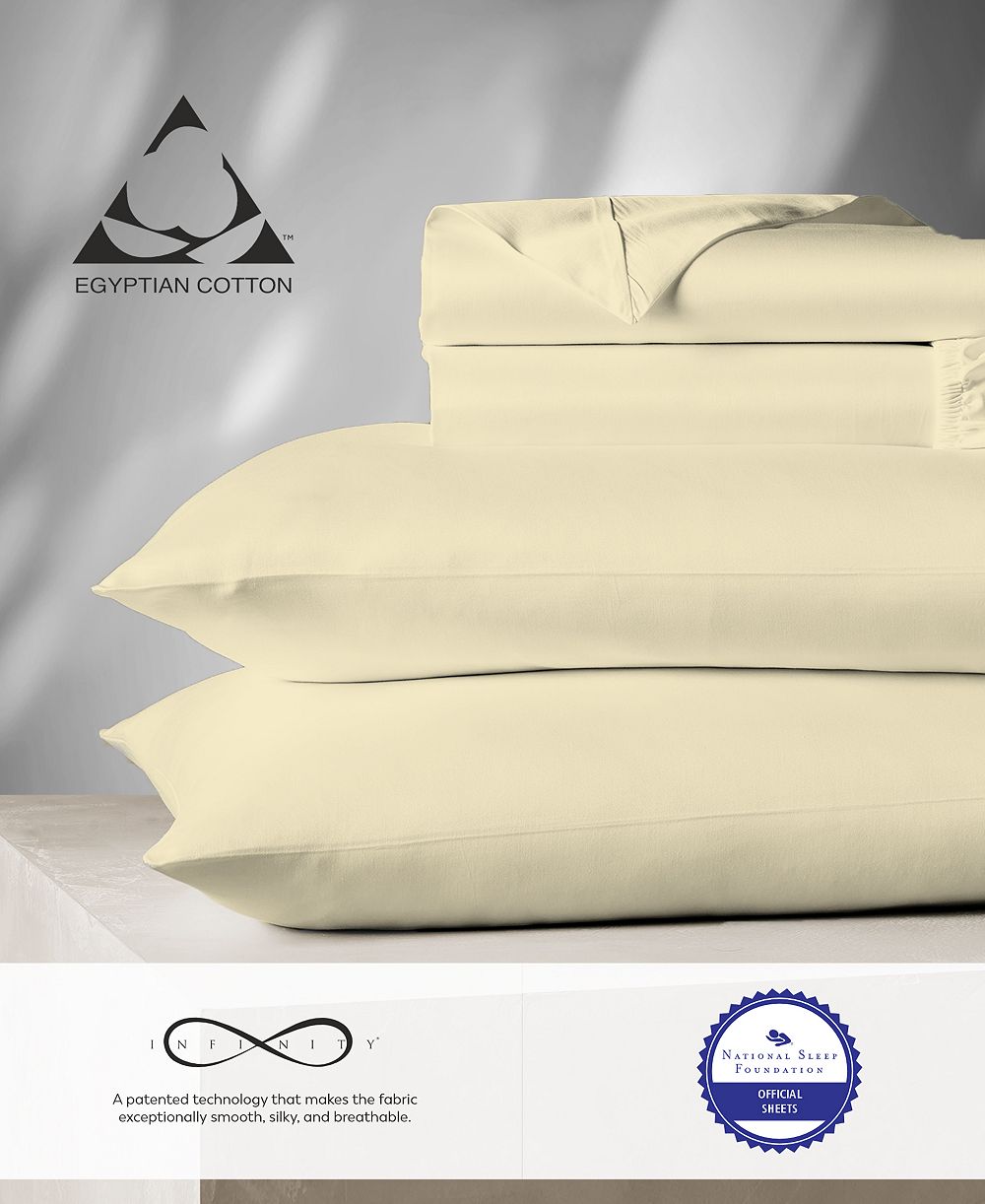 Purity Home Aireolux 1000 Thread Count Egyptian Cotton Sateen 4-Pc. Sheet Set, Queen