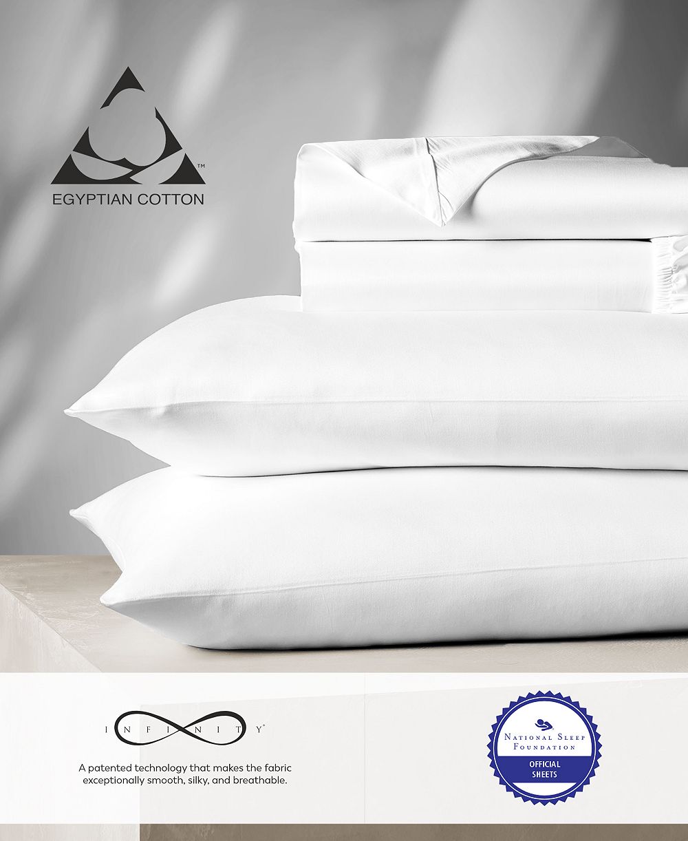 Purity Home Aireolux 1000 Thread Count Egyptian Cotton Sateen 4-Pc. Sheet Set, King