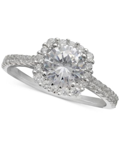 Кольцо с цирконием Giani Bernini Cubic Zirconia Halo Ring