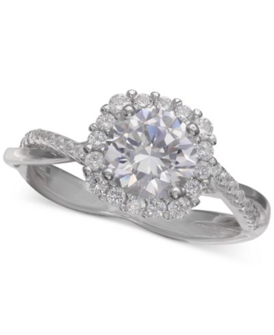 Giani Bernini Cubic Zirconia Halo Ring in Sterling Silver, Created for Macy's