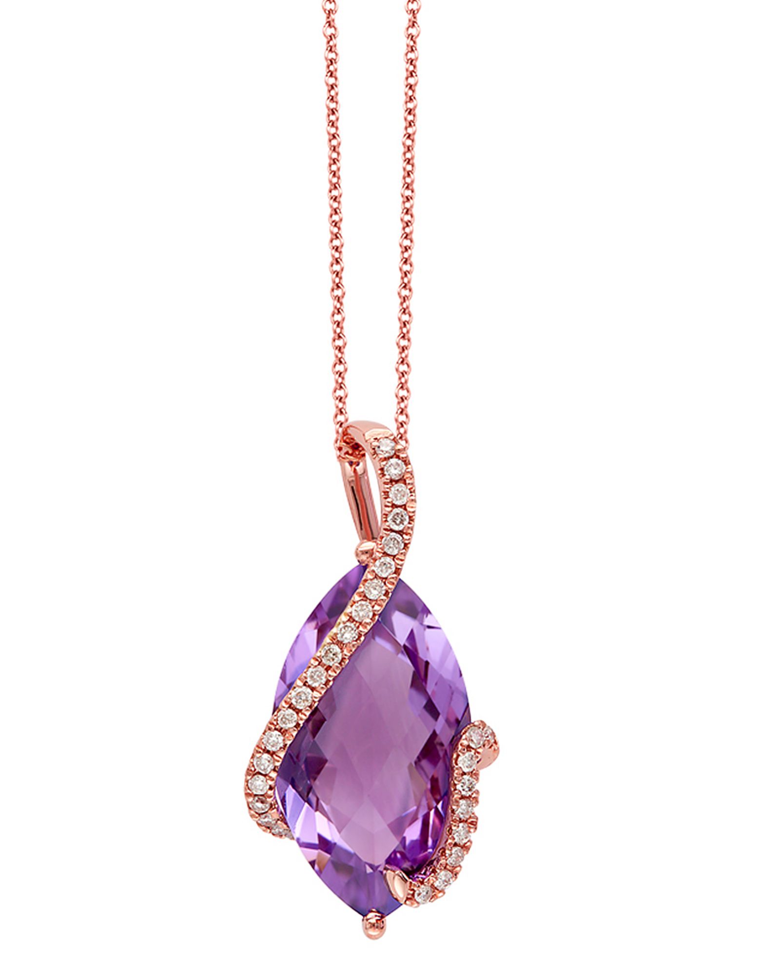 Подвеска EFFY® Amethyst and Diamond 14k Gold