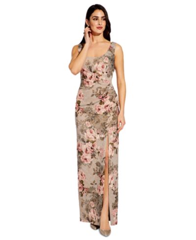 Женское вечернее платье Adrianna Papell Metallic Floral-Print Column