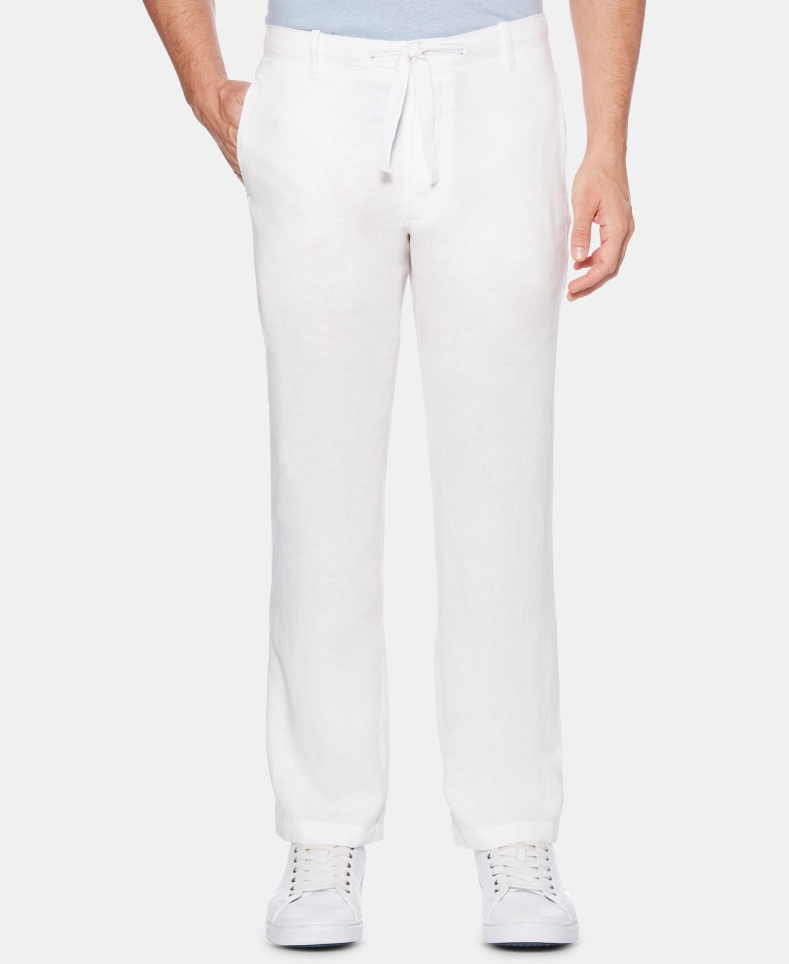 Perry Ellis Men's Regular-Fit 100% Linen Drawstring Pants